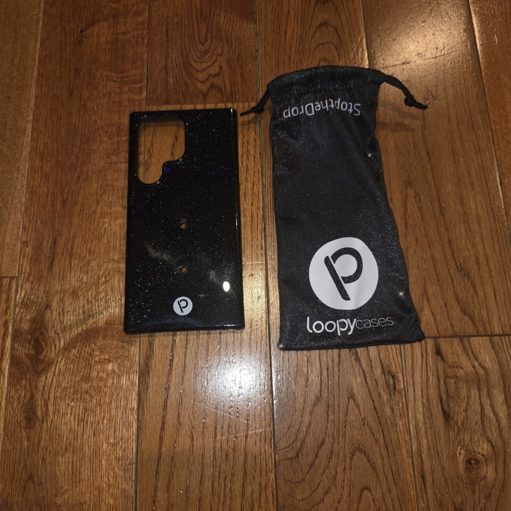 Loopy Cases Black Glitter Phone Case For Samsung S23 Ultra